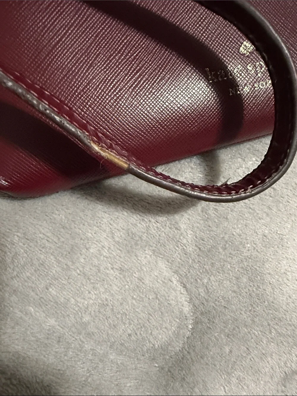 kate spade burgundy leather crossbody bag with gold hardware